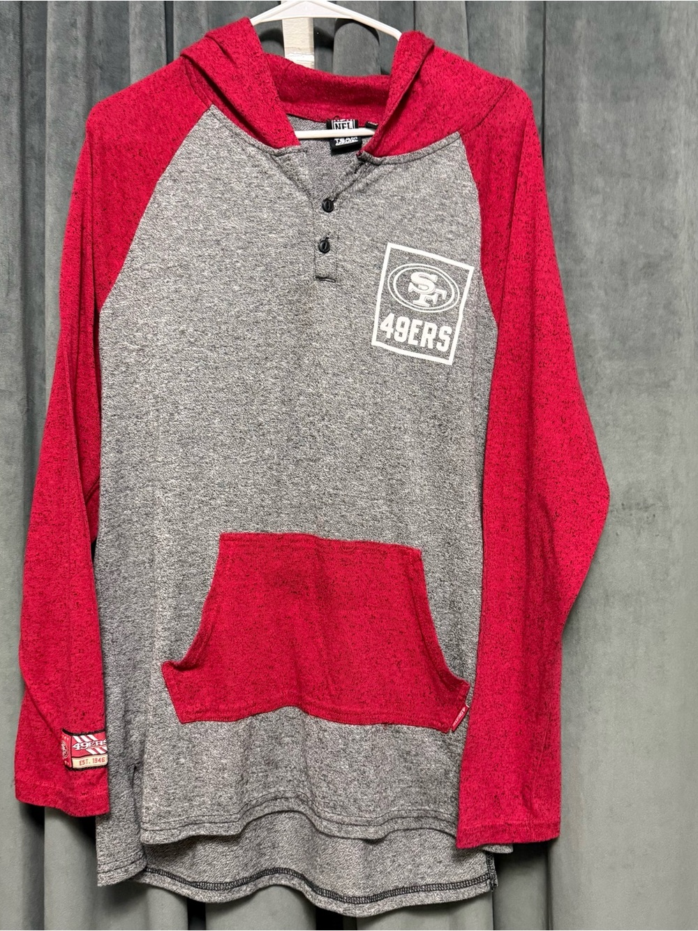 NFL Team Apparel Womens L San Francisco 49ers Long Sleeve Shirt Hoodie Red